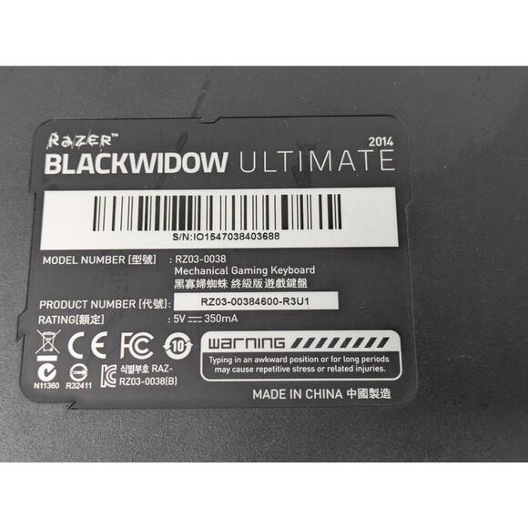 Razer Black Widow Ultimate 2014 Mechanical Gaming Keyboard Light Up RZ03-0038 - Picture 6 of 8